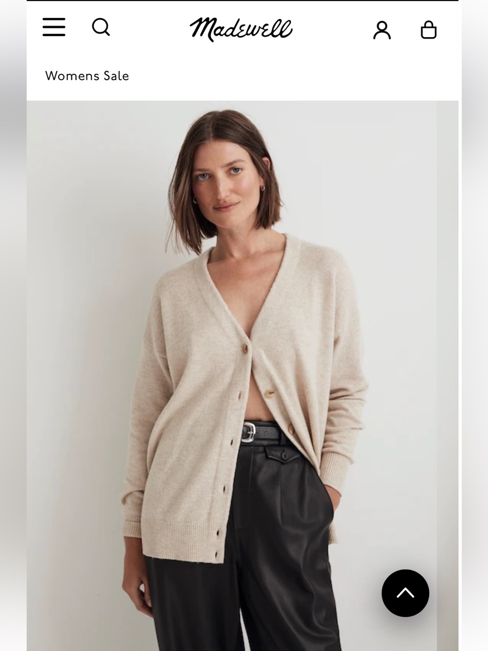Madewell Wool Blend Cardigan NWT $98 V-Neck Relaxed Heather Natural S